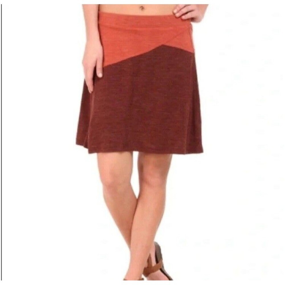 Prana Wool Blend LIVIA Skirt XS Blue/Teal Colorblock Aline Lined